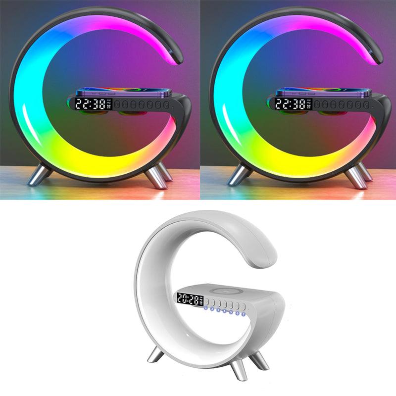 New Intelligent G Shaped LED Lamp Bluetooth Speake Wireless Charger Atmosphere Lamp App Control For Bedroom Home Decor - Thrive Treasure