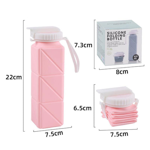 Foldable Water Bottle Sports Cup Portable Silicone Folding Cups Food Grade Cup Retractable Outdoor Travel Running Riding Camping - Thrive Treasure